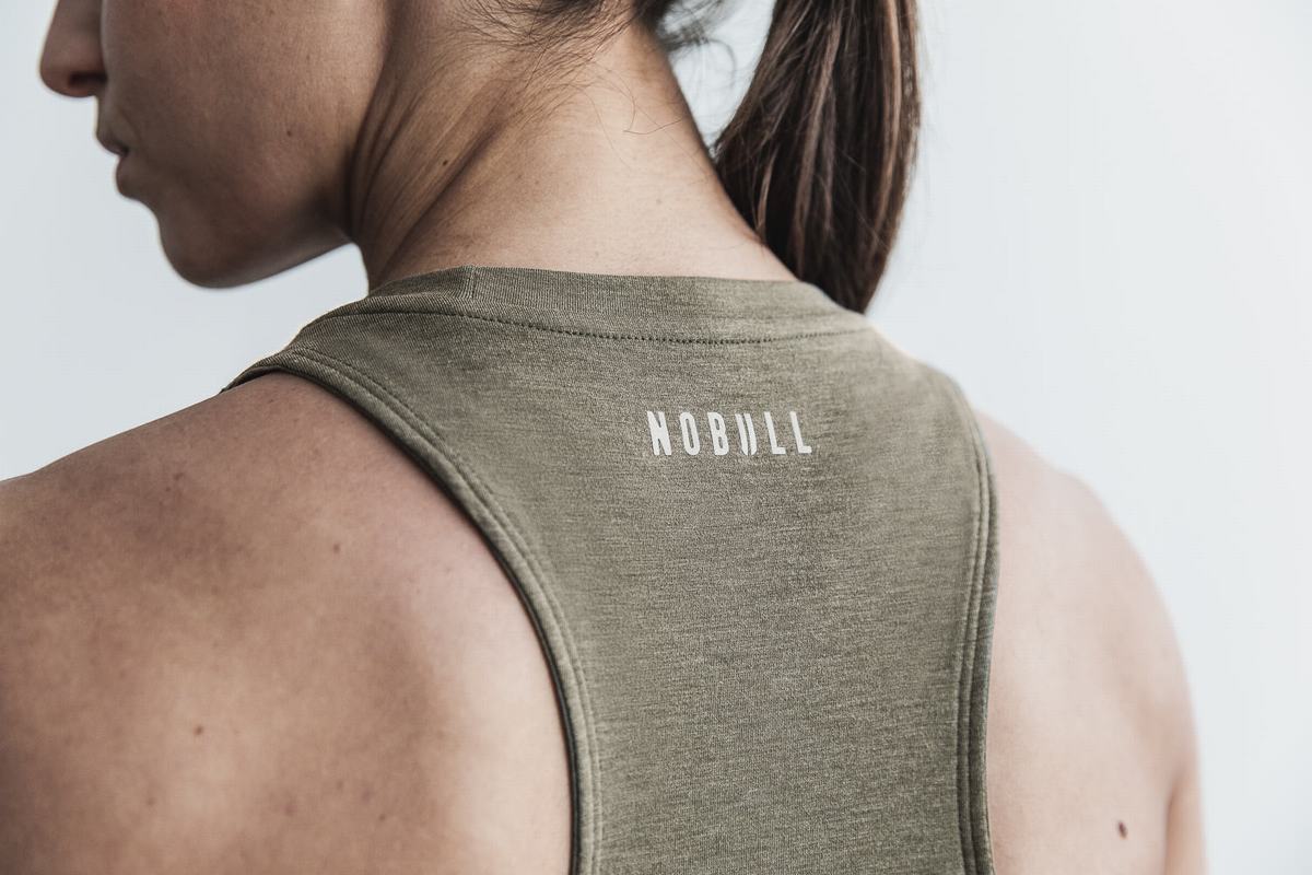 Nobull Crossfit® High-Neck Women's Tank Tops Green | Australia (NI8614)